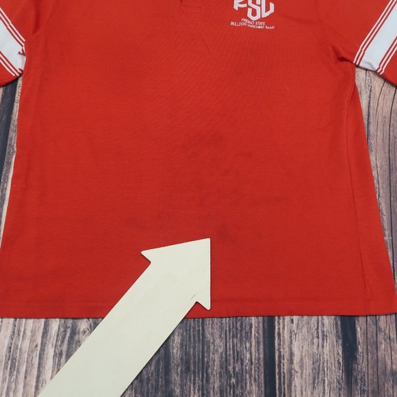 Vintage Fresno State University Bulldogs Polo Shirt Print Ons FSU Mens Red XL - Picture 4 of 10